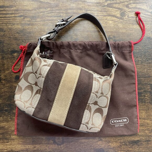 Authentic Vintage Coach Signature Demi Baguette Bag - Picture 1 of 8